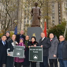 November 2019, the ribbon cutting ceremony of the permanent statue of Dr. Sun Yat-sen and the renaming of Dr. Sun Yat-sen Plaza at Columbus Park in Chinatown.